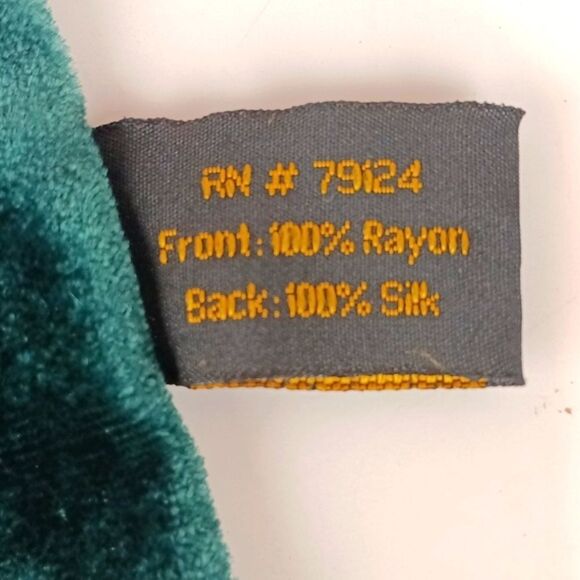 Vintage Green and Blue Ombra Silk and Velvet Scarf Scandi Girl - Picture 3 of 8